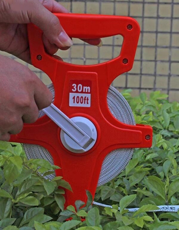 Cinta Métrica Retráctil de 30 mts con Asas de Transporte: Material ABS